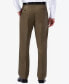 Haggar Men Iron Free Premium Khaki Straight Fit Pant Flat Front Toast 40Wx29L