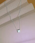 Фото #4 товара Macy's lab-Grown Opal Square Cut Solitaire 18" Pendant Necklace (5/8 ct. t.w.)
