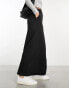 ASOS DESIGN column maxi skirt with split in charcoal stripe