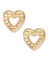 ფოტო #1 პროდუქტის 14k Gold-Plated Open Heart Stud Earrings