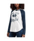 Фото #1 товара Women's White, Navy Penn State Nittany Lions From the Sideline Raglan Long Sleeve Hoodie T-shirt