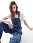 Dr Denim Cordelia utility cargo denim dungaree in stream mid retro wash