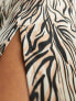New Look side split midi dress in brown zebra print