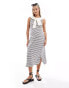 Mamalicious Maternity fine knit tank top co-ord in mono stripe