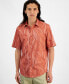 Фото #1 товара Men's Regular-Fit Stretch Abstract Wave-Print Button-Down Poplin Shirt, Created for Macy's