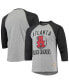ფოტო #1 პროდუქტის Men's Heather Gray, Black Atlanta Black Crackers Negro League Wordmark Raglan 3/4 Sleeve T-shirt