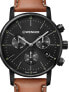 Фото #1 товара Мужские наручные часы с коричневым кожаным ремешком Wenger 01.1743.115 Urban Classic Chronograph 44mm 10ATM