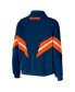 ფოტო #2 პროდუქტის Women's Navy Chicago Bears Plus Size Yarn Dye Stripe Full-Zip Jacket