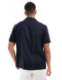 Фото #2 товара French Connection short sleeve linen revere shirt in navy