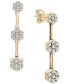 ფოტო #1 პროდუქტის Diamond Triple Flower Cluster Drop Earrings (1-1/2 ct. t.w.) in 14k Gold, Created for Macy's
