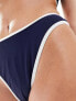 4th & Reckless florence contrast trim bikini bottom in navy