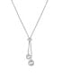 ფოტო #1 პროდუქტის Crystal 30" Adjustable Box Chain Necklace (13/50 ct. t.w.) in Fine Silver Plated Brass
