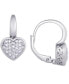 ფოტო #1 პროდუქტის Diamond 1/4 ct. t.w. Heart Leverback Earrings in Sterling Silver