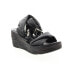 Фото #4 товара A.S.98 Nolie 528078-201 Womens Black Leather Sandals Wedges Shoes