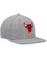 ფოტო #4 პროდუქტის Men's Heathered Gray Chicago Bulls Hardwood Classics Team 2.0 Snapback Hat