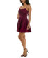 ფოტო #3 პროდუქტის Juniors' Ruched Sleeveless Fit & Flare Dress