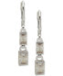 Silver-Tone Baguette Cubic Zirconia Double Drop Earrings