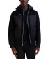 Фото #1 товара Men's Mixed-Media Hooded Bomber Jacket