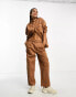 ASOS DESIGN cargo barrel leg trouser in ginger co-ord