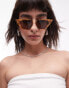 Фото #1 товара Topshop Clove angled cat eye sunglasses in orange tort