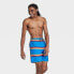 Фото #2 товара Speedo Men's 8" Striped Four Horizon Volley Swim Trunks - Blue S