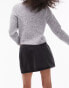 Topshop denim mini wrap skirt with buckle in washed black 40 - фото #10