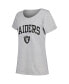 Women's Heather Gray Las Vegas Raiders Plus Size Arch Over Logo T-shirt