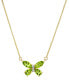ფოტო #1 პროდუქტის Peridot (2 ct. t.w.) & Diamond Accent Butterfly 18" Pendant Necklace in 14k Gold