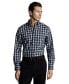 Фото #1 товара Men's Slim Fit Button-Down Collar Non-Iron Stretch Poplin Check Shirt