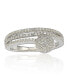 Suzy Levian Sterling Silver Cubic Zirconia Pave Ball Ring