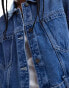 Фото #4 товара Noisy May boxy cropped denim jacket in mid wash blue