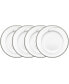 Platinum Wave Set of 4 Bread Butter and Appetizer Plates, Service For 4