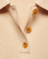 ფოტო #3 პროდუქტის Women's Buttoned Collar Knit Sweater