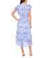 Women's Printed Flutter-Sleeve Tiered Midi Dress