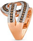 ფოტო #3 პროდუქტის Chocolatier® Chocolate Diamond & Vanilla Diamonds Interlocking Swirl Ring (1-1/2 ct. t.w.) in 14k Rose Gold