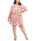 Фото #7 товара Plus Size Floral-Print Tiered Dress