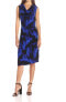 Фото #1 товара Платье T Tahari Sleeveless Sheath Dress Draped Neck Blue размер S