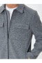 Slim Fit Ceket Cep Detaylı Kırçıllı Fermuarlı Viskon Karışımlı