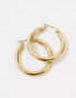 Lost Souls stainless steel 30mm tube hoop earrings in 18k gold plated