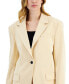 Women's Notched-Collar Logo-Patch Single-Button Blazer