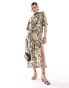 ASOS DESIGN satin oversized midi tshirt dress in snake print Schlangenmotiv, 36 - фото #1