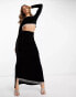 Kanya London fringe embellished crop top co-ord in black