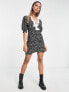 Фото #4 товара Miss Selfridge collar wrap dress in ditsy print