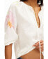 ფოტო #5 პროდუქტის Women's Flowy blouse with watercolor floral print.