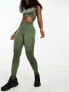 Фото #8 товара Hummel seamless mid waist leggings in khaki