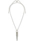 Фото #1 товара Lucky Brand two-Tone Crystal & Chain Fringe 25-1/4" Adjustable Long Pendant Necklace