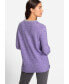 Women's Long Sleeve Drawstring Jewel Neck Melange Knit Sweater