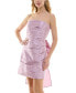 ფოტო #1 პროდუქტის Juniors' Ruched Bow-Back Strapless Dress