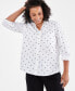 Фото #1 товара Women's Perfect Printed Cotton Button-Up Shirt, Created for Macy's