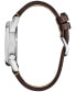 ფოტო #2 პროდუქტის Eco-Drive Men's Avatar Brown Leather Strap Watch 42mm